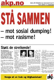 Forsida til avisa akp.no nr 8, 2004