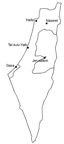 Israel/Palestina i dag (kart)