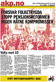 Forsida til avisa akp.no nr 01, 2005
