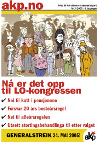 Forsida til avisa akp.no nr 3, 2005